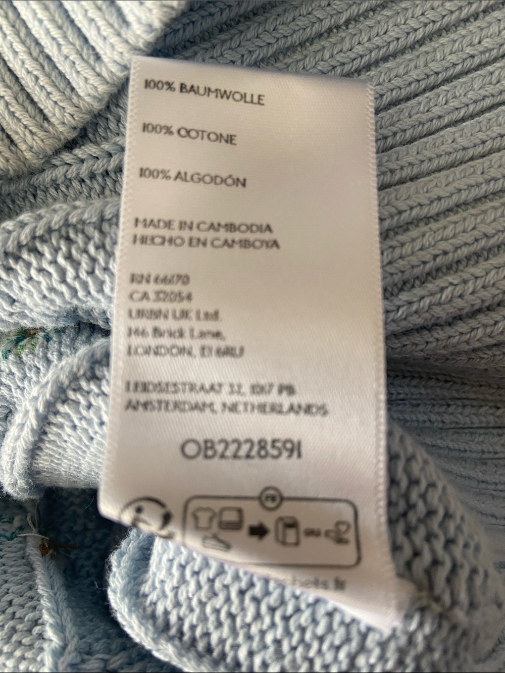 Free People Plumeria Palm Tree Sky Blue Cotton Sweater Vest M EUC - Picture 5 of 6